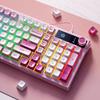HP K500F Mechanical Feel Wired Keyboard, Quiet Multifunctional Knob for Office, Pink, 98-Key Layout