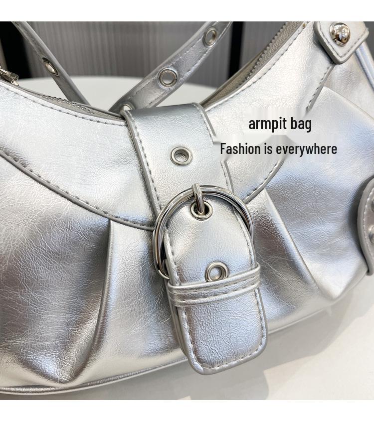 2026 Koreanischer Stil Damen Umhängetasche aus weichem Leder Motorradtasche