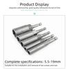 1/4inch Wrench Hexagonal Bit Socket Set Long Impact Drill Socket Adapter Drill Bit Extension Socket Adapter for Electric