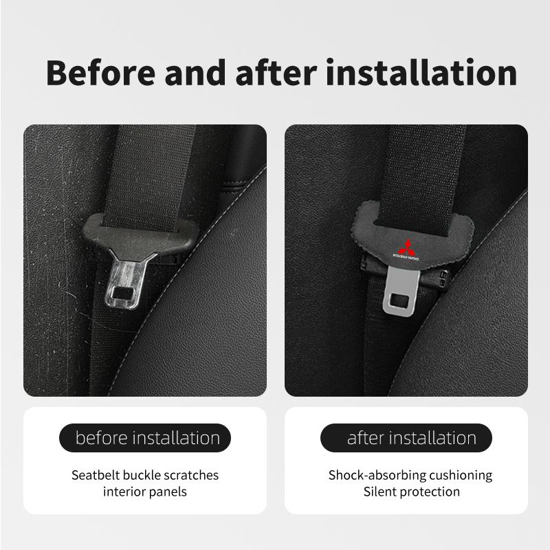 Car Seat Belt Buckle Protective Cover Safety Belt Plug Clip Case Accessories For Mitsubishi Outlander Lancer L200 ASX Pajero