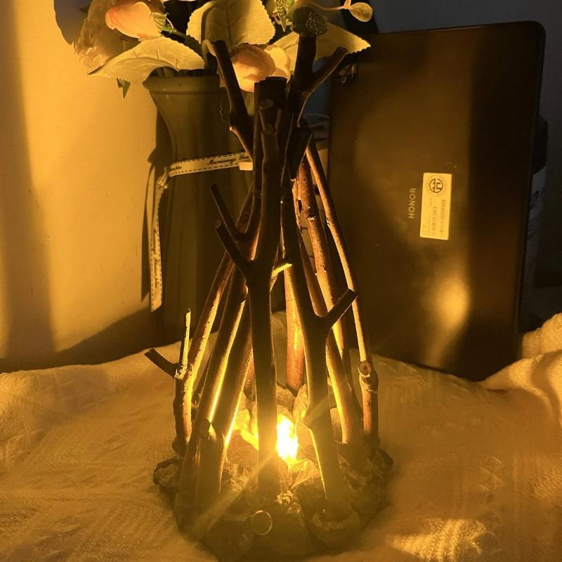 Creative Handmade Tree Branch Night Light Retro Style LED Ambient Desktop Decoration for Bar Counter Home Ornament Lighting