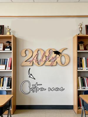 Custom Name 2026 Graduation Wooden Sign 3D Layered Grad Cap Tabletop Decor Senior Graduate Photo Prop Grad Party Keepsake Gift