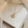 European & American Style Zirconium Petal Rotating Clavicle Necklace for Women