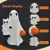 Resin Ghost Statues Halloween Figurines, Cute Spooky Statue Rustic Ornaments for Farmhouse Bookshelf Tabletop, Fall Garden Home Decoration Shelf