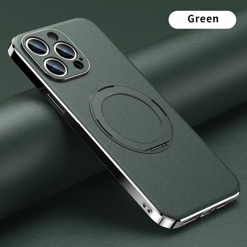 Coque LANGSIDI en Cuir avec Support Anneau Magnétique pour iPhone 16 15 14 Pro Max 13 12 pour Magsafe Charge Sans Fil Coques de Protection pour Objectif