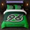 Set Biancheria da Letto Personalizzato Hannover 96 con Nome Testo 1 Copripiumino+2 Federe Logo Calcio Regalo Personalizzato per Occasione Speciale Decorazione Camera da Letto