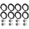 8PCS ABS+Copper Alloy Portable Silicone Hair Rigs Swivel Carp Fishing Accessories(Black )