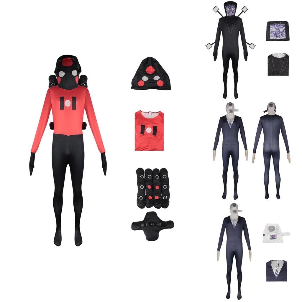 Hra Skibidi Toilet Cosplay Kombinéza Ideální na Halloween