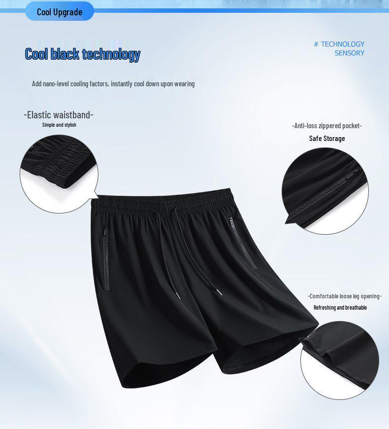 2026 Men's Plus Size Ice Silk Basketball Shorts - High Stretch, Loose Fit