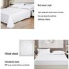 Weißes Baumwollsatin Spannbettlaken in Hotelqualität