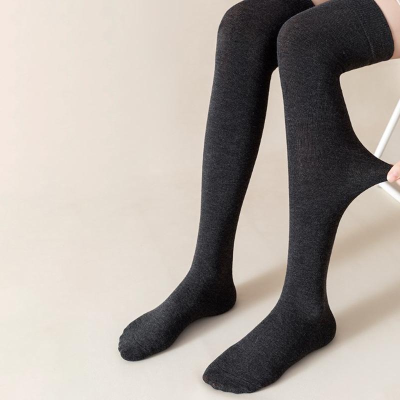 Long Tube Solid Color Comfortable Slimming Knee Socks Women'S High Socks Sports Socks Micro Pressure Socks Jk Calf Socks