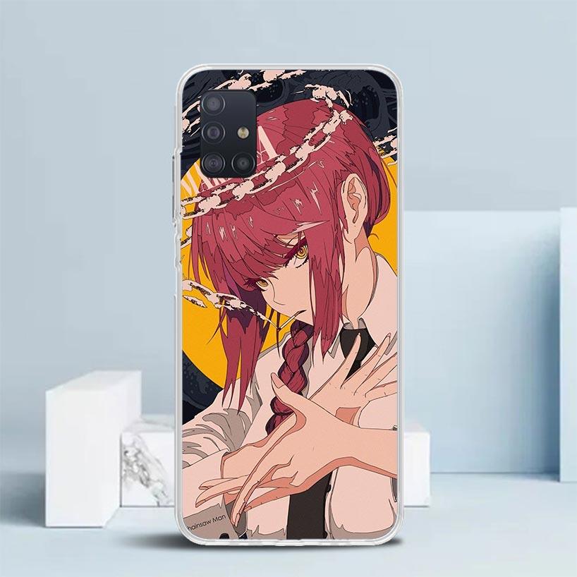 C-Chainsaw Mans Makima Soft Cover for Samsung Galaxy A12 A22 A32 A52 A72 A02S Phone Case Note 20 Ultra 10 S10 Plus A51 A71 A50S