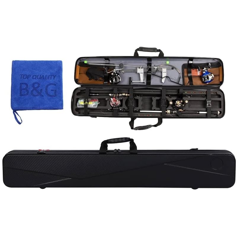 

[Light and strong rod case] rod case raft fishing fishing rod case reel case 120cm rod stand Semi-hard Shoulder bag fishing Rod holder black black