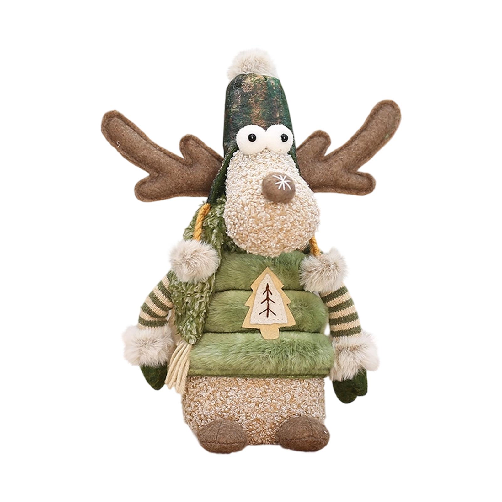 

Christmas Decoration Green Fabric Elk Plush Toy (without Label) One Size