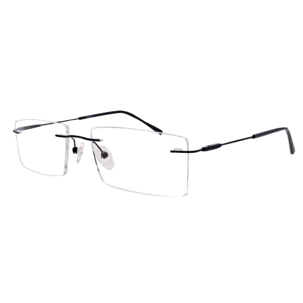 RSINC Rahmenlose Waffengrau Schwarzer Rahmen/Brille für Männer & Frauen Superdünn- (IB-18) M1 | 21003 52-18-140 (Gun Grey Schwarz) Gun Grey Black - 21003