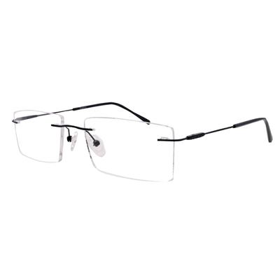 RSINC Rimless Gun Grey Black Frame/Eyeglass/Spectacle For Men & Women Superslim- (IB-18) M1 | 21003 52-18-140 (Gun Grey Black) Gun Grey Black - 21003