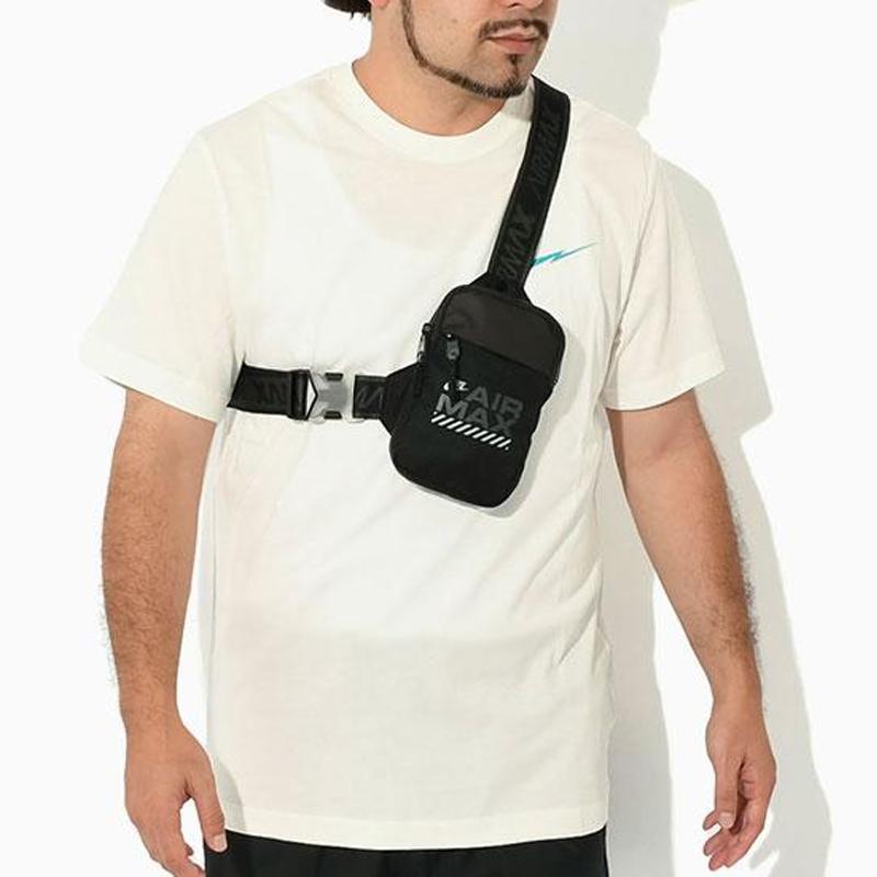 Nike Borsa a tracolla in nylon, Borsa a tracolla Regolare Unisex Nero e Argento Riflettente Casual HF6994-010