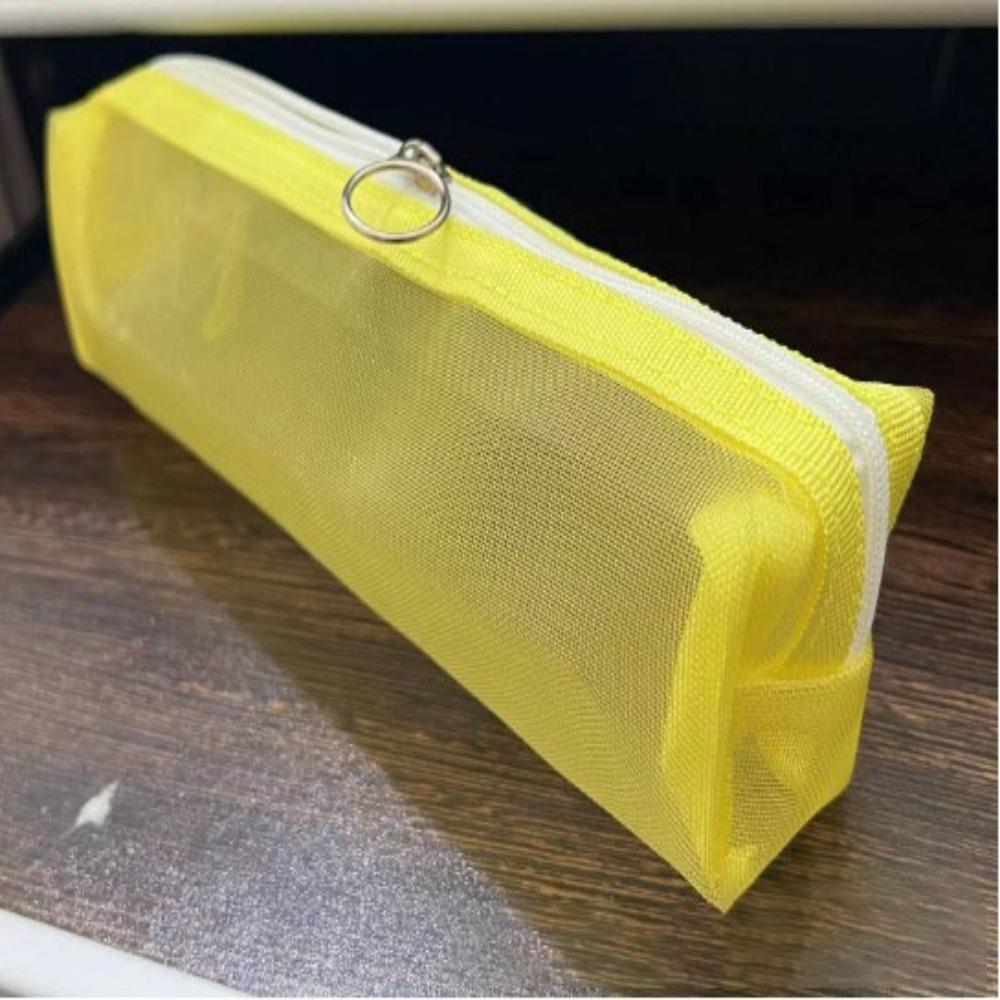 

Нейлоновий сітчастий чохол для ручок великої ємності, корейська версія, унісекс, студентська сумка жовтий