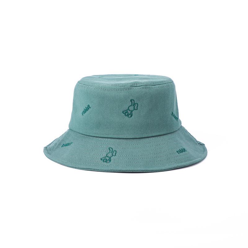 

Шляпа Универсальный стиль Милая вышивка кролика Женские шляпы от солнца Бейсболки Панама циан