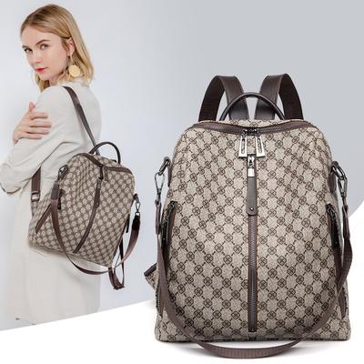 Frühling/Sommer Damentasche Vintage Bedruckter Anti-Diebstahl-Rucksack mit großer Kapazität Einfach zu kombinierender Mehrzweck-Reiserucksack