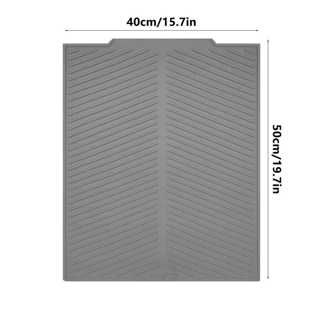 Large Silicone Striped Draining Mat - Minimalist Square Picnic Bar Pad