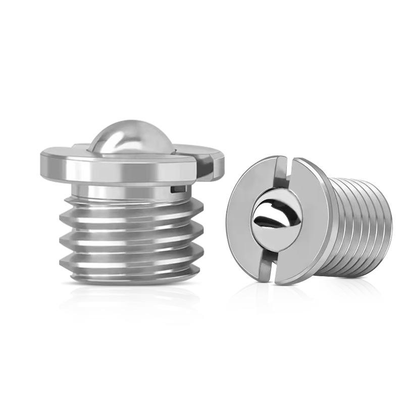 Flange Ball Plunger with Stainless/Carbon Steel Ball, M5-M16, Press-In Spring Detent