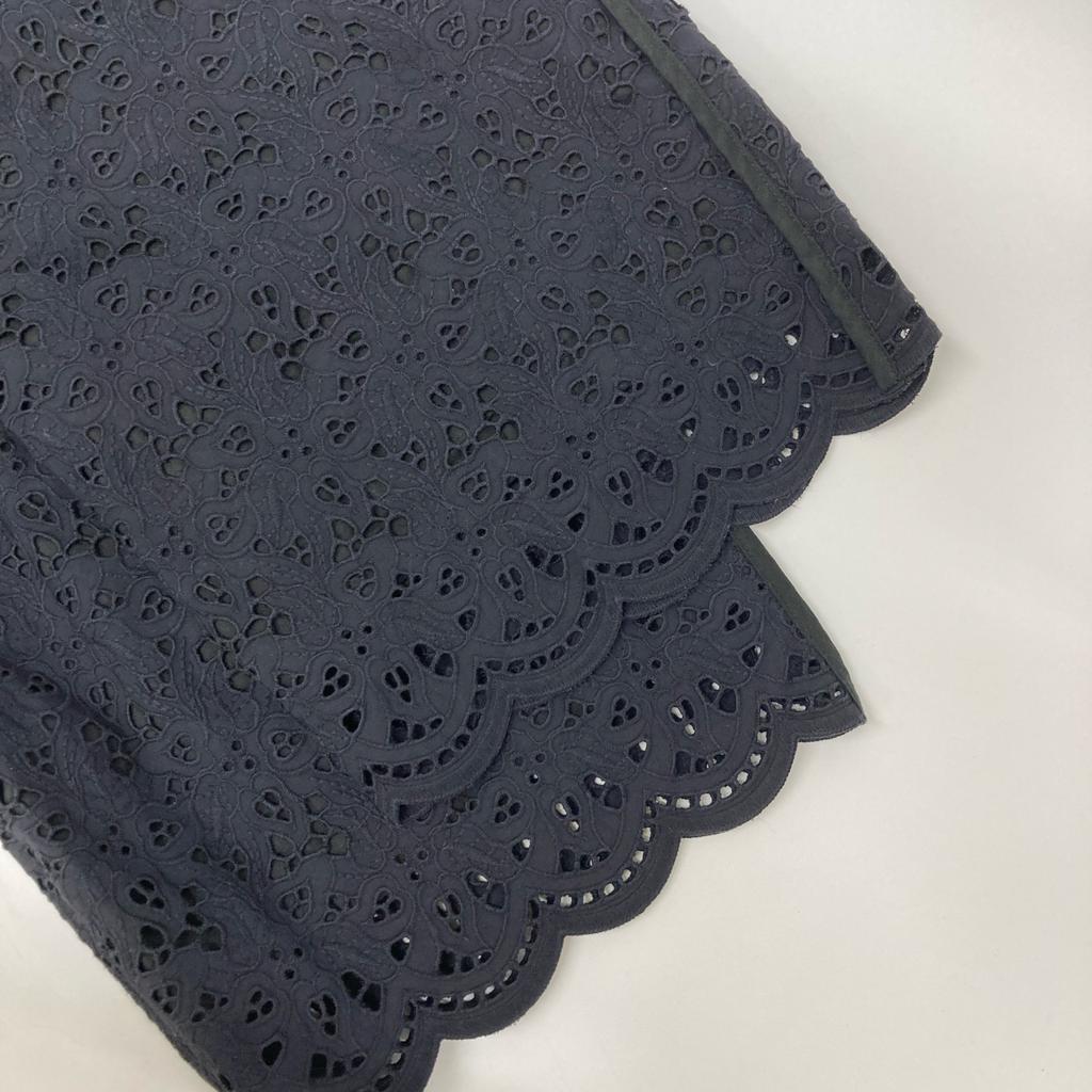 DPAREILL B1142AFP077 Black Lace Cotton Embroidered Pants Bottoms 36 blackUsed