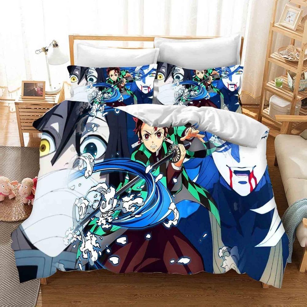 

Cartoon Anime Bed Linen,Microfibre Bedding Sets, Children s Bed Linen with Zip Room Decor Duvet Cover for Teenagers adult 90x200cm