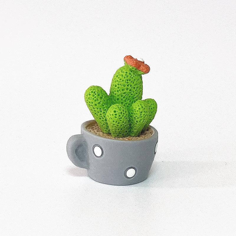 Car Accessories Interior Mini Cute Head Shaking Spring Car Ornaments Animal Cactus Small Potted Resin Ornaments Decoration