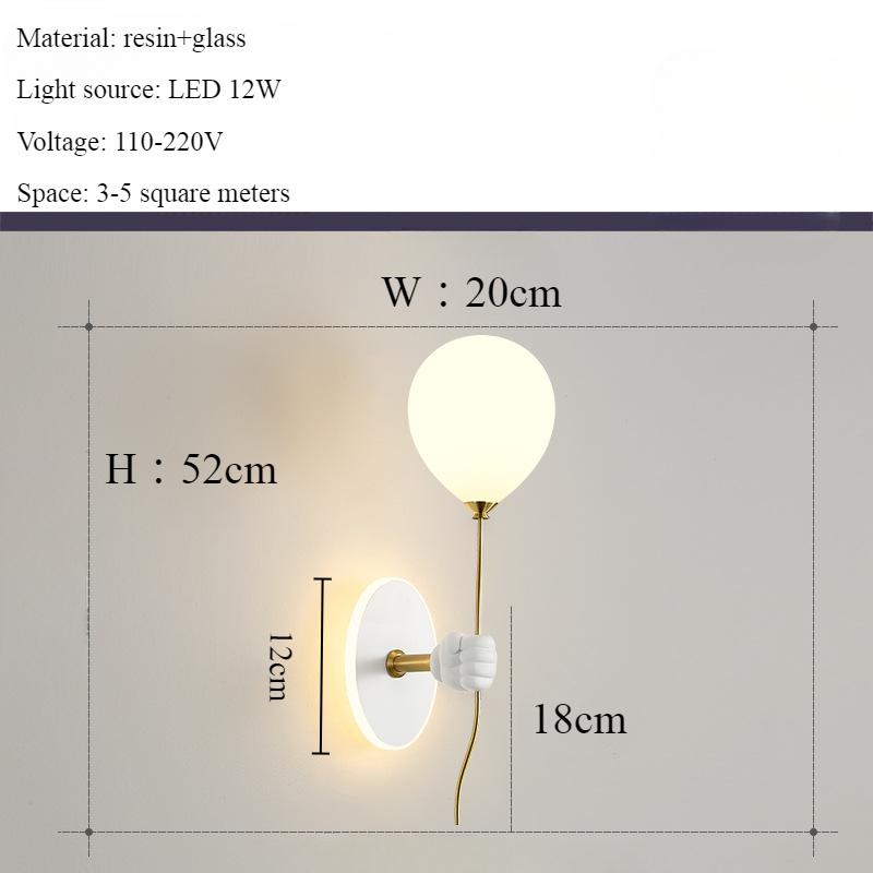 

Атмосфера Маленький Медведь Настенные Светильники Скандинавский Мультфильм Воздушный Шар Спальня Прикроватная Лампа Вход Освещение Настенный Светильник Мальчики Девочки Комната Декор Светодиодный Tri colored light