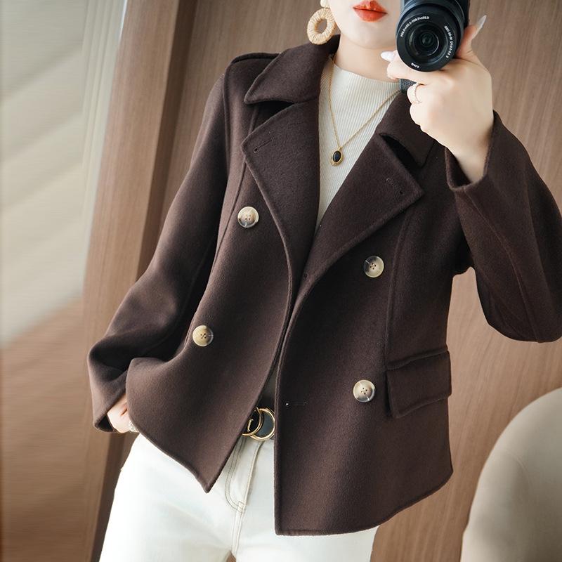 2025 Double-Sided Wool Korean Style Petite Loose Jacket for Women - Autumn/Winter Fashion