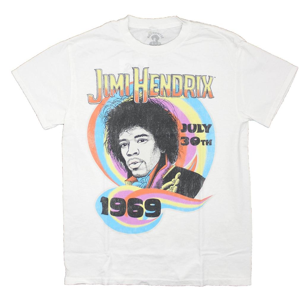 Mens Jimi Hendrix Jimi July Vintage T-shirt X-Small White