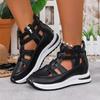 Fashion Summer New Wedge Sandals Baotou Cutout Breathable Plus Size Trifle Platform Shoes for Women