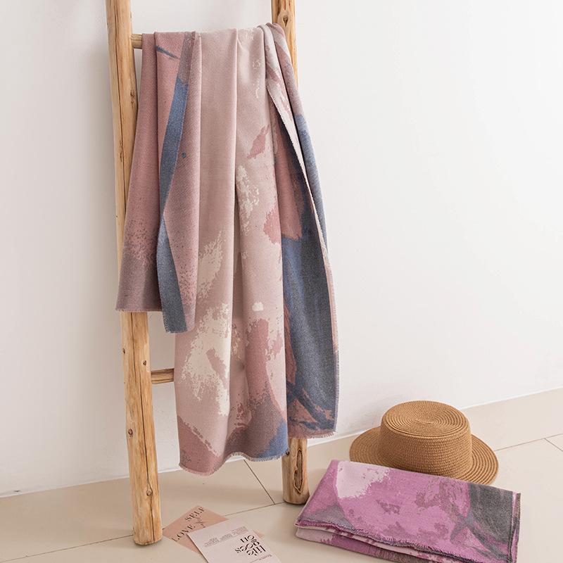 New Scarf for Women in Winter Versatile and High end Imitation Cashmere Shawl Scarf for Women  Trendy Warm Scarf