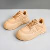 Fashion Women's Thick Sole Sneakers Simple Design Shoes Comfortable Lace-up Sneakers Fashionable Casual Running Tennis Sneakers