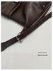 Women's Cross-Border Retro Motorcycle Bag with Rivet Decor & Belt Buckle - Stylish Single Shoulder Underarm Handbag