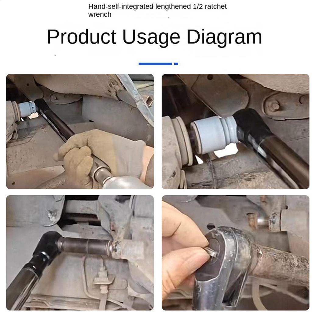 1/2inch Multi-functional Extended Quick Ratchet Wrench, Pneumatic, Electric, Manual Extension Socket Wrench, Extended Lever Tool
