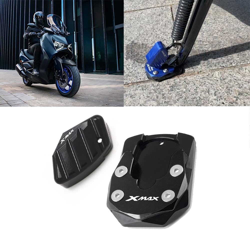 

MAORANG FOR xmax300 xmax250 2023 Motorcycle Foot Support Pad Accessories Side Stand Pad Extension Side Support Pad for (Black) чёрный