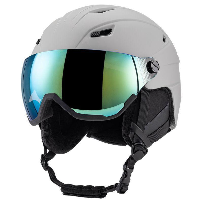 Unisex Ski Helmet With Integrated Goggle Sleeve Warm Impact-Resistant Outdoor Snow Sports Gear Adults