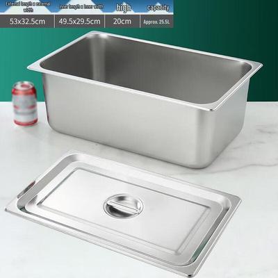 Bac alimentaire Gastronorm en acier inoxydable avec couvercle