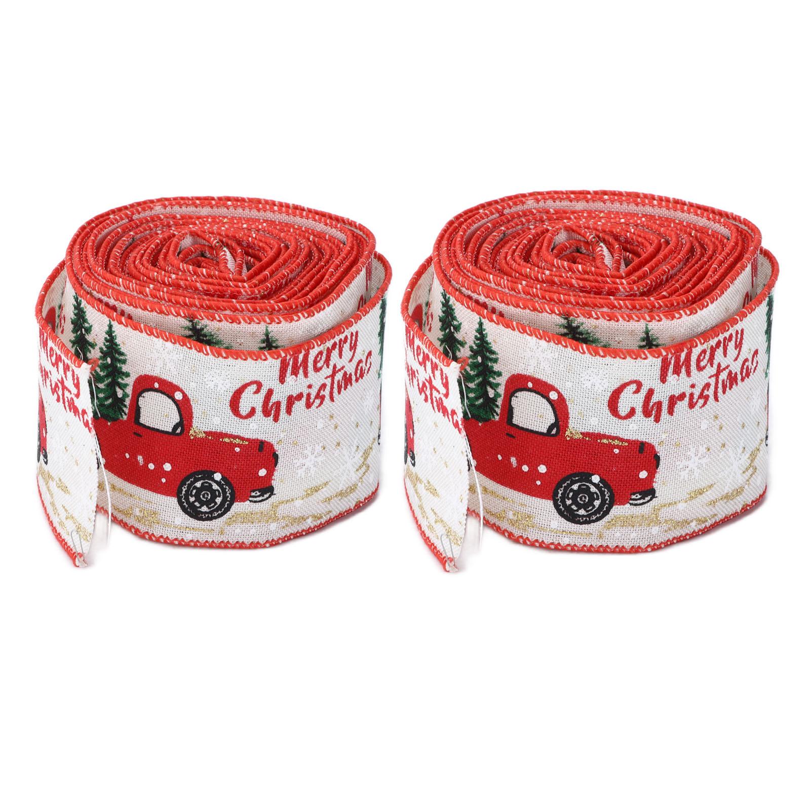2 шт. Рождественская декоративная лента Прозрачная Яркий узор Прочная упаковочная лента для упаковки подарков