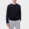 FILA Solid Color Logo Embroidered Knit Pullover Sweatshirt Men sweatshirt Legendary-Blue F11M311210F-NV