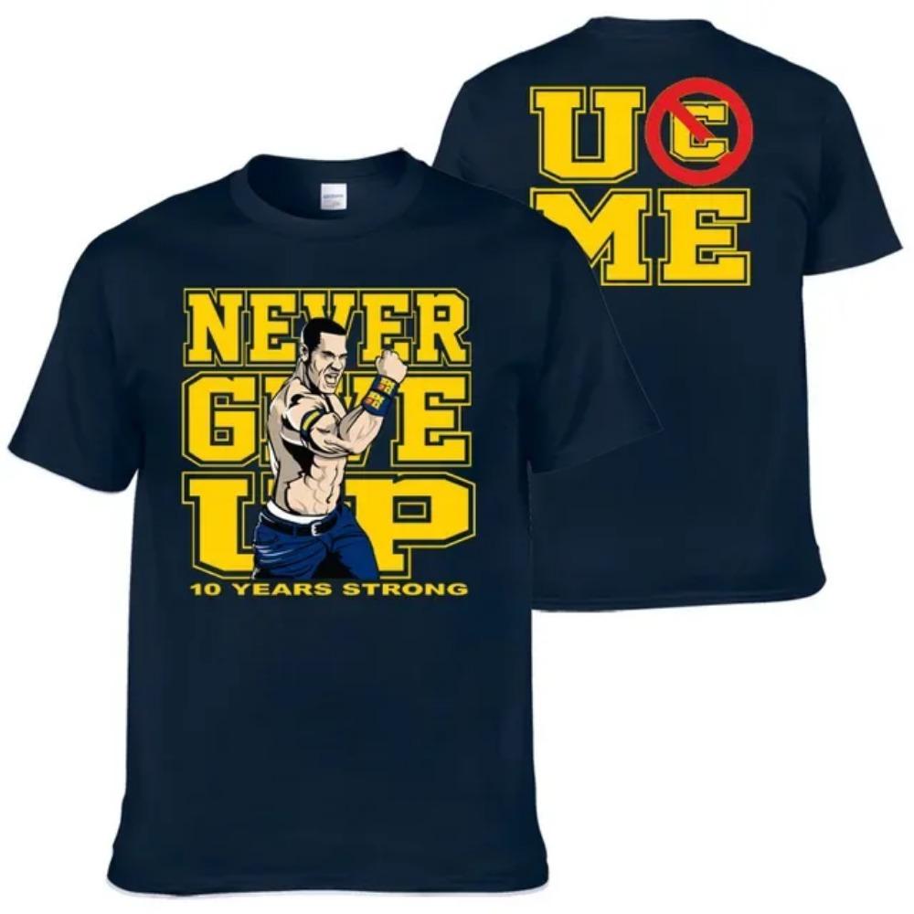 John Cena Wrestling Herren T-Shirt Sommer Outdoor Sport Fitness Unisex Tops Lässiges Rundhals Kurzarm T-Shirt Lässige Herrenkleidung