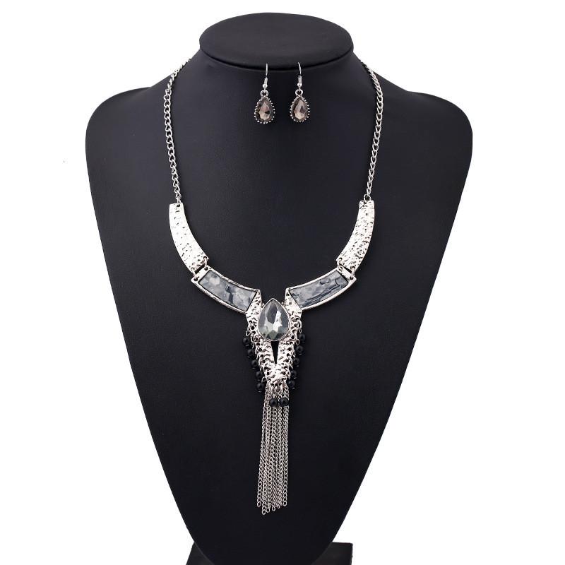 Gemstone Necklace With Geometric Design For Women Men Jewelry Accessories