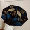 1pc Golden Bee Floral Mandala Umbrella with Plastic Handle,Suitable for All Seasons Home Travel Outdoor UmbrellaDD1306