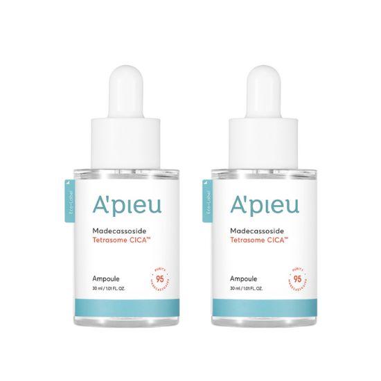 A’PIEU Madecassoside Tetrasome Cica Ampoule Intensive Soothing & Skin Barrier Repair Serum 30ml x2