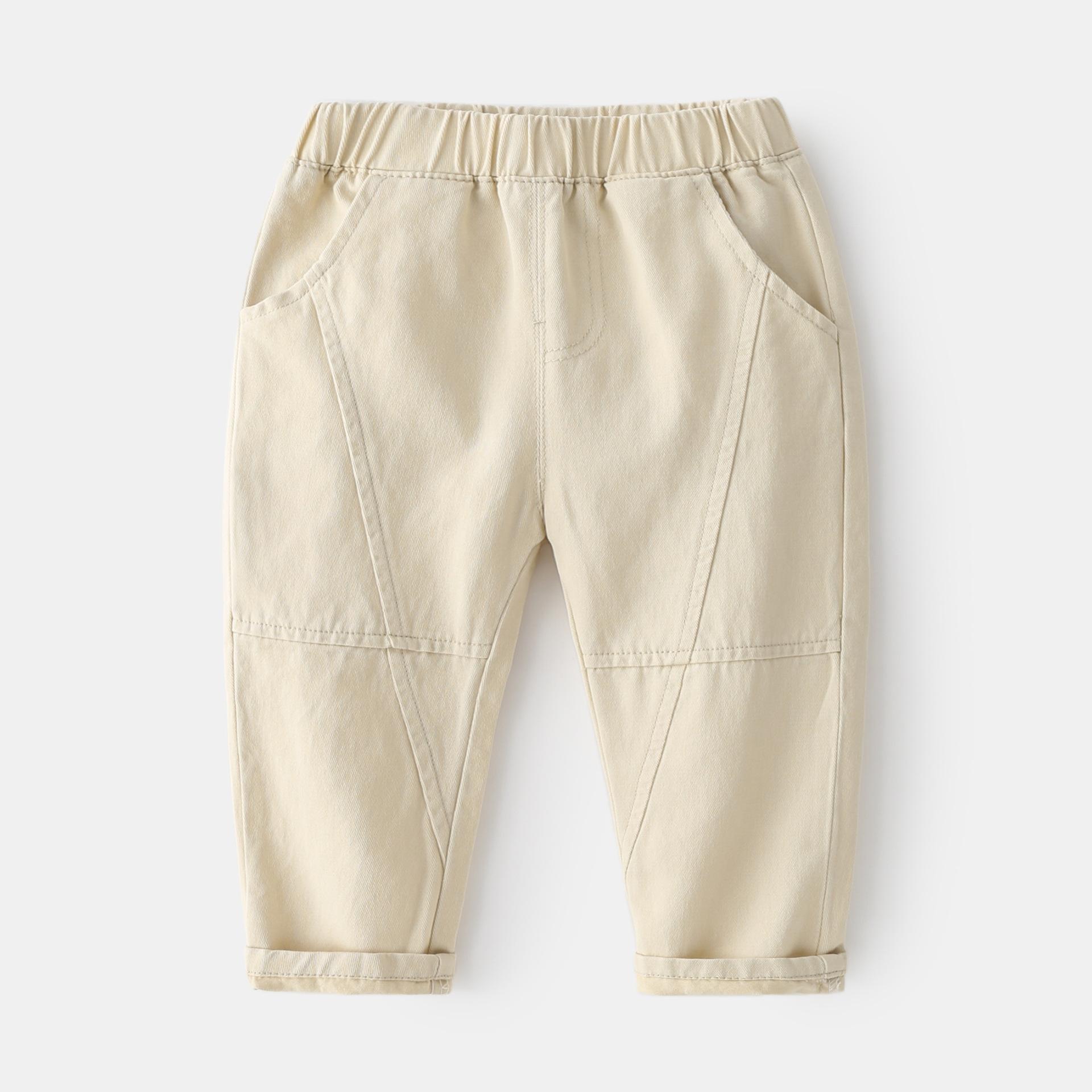 

version of fashionable medium and small children s mid-waist trousers, spring boys casual trousers, comfortable and soft cotton long casual trousers 130cm