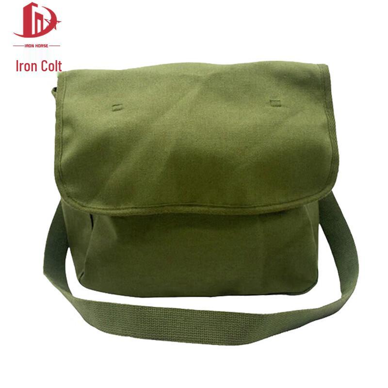 Vintage Military Green Canvas Crossbody Bag