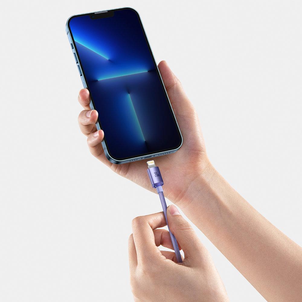 Baseus 2m USB-C to Lightning Cable, 20W Fast Charging, 480Mbps Data Transfer, Purple