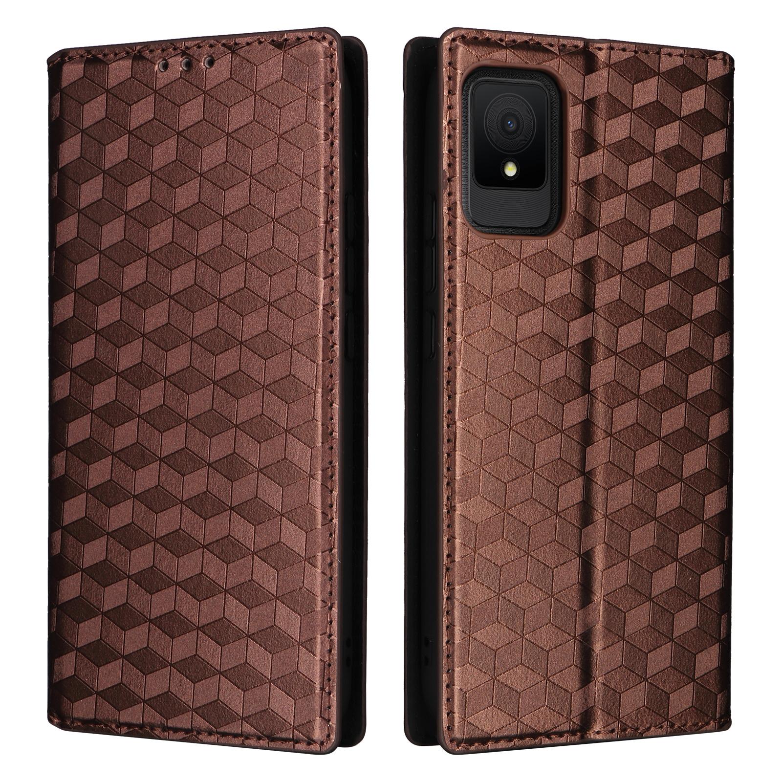 

For TCL 502 Magnetic Case Leather Anti-scratch Flip Stand Phone Cover A